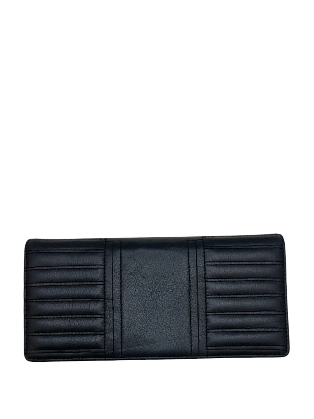 BOTKIER - BLUE ALL LEATHER BIKER QUILTED MOTO LONG SNAP WALLET - Picture 1 of 12